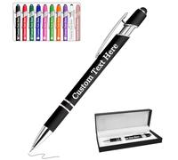 Up to 300 PCS Personalised Pen with Name Engraved, Custom Ballpoint Pens Bulk Black Ink Logo Text Customised Gifts for Men Women Teacher Boss Business Birthday Office Christmas