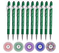 Up to 500 Bulk Custom Pens Personalised Engraved Laser Ballpoint Promotional Pens with Names Stylus Tip Retractable Black Ink Pen for Women Men Wedding Christmas 150 Pcs