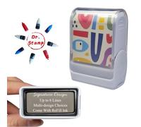 Up to 6 Lines Personalised self Inking Stamp Custom Made Rubber Stamp for Company, Business, Signature, Return Address, Invoice Book. (6 Lines of Text)
