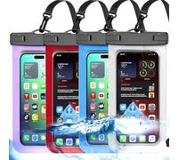 Up to 8.3" 4 Pack Multicolor Universal Waterproof Phone Pouch, Large Phone Waterproof Case Dry Bag,Protection Level: IP68,Outdoor Sports for Apple iPhone,Samsung,and More,White,Blue,Red,Purple