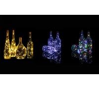 Up To Three Bottle Fairy String Lights with Cork Top - Festive Christmas Decoration: Multicoloured/One