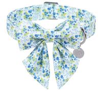 UP URARA PUP Spring and Summer Dog Collar with Bow Tie, Blueberry Bowtie Collar Adjustable for Girl Boy Dog, Spring Blue Bow Collar for Dogs, S