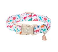UP URARA PUP Summer Dog Collar, Adorable Dinosaur Cotton Dog Collar with Quick Release, Gift Dino Collars for Small Medium Large Boys Dogs Cute Durable Comfortable Pet Collars
