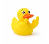 Up Yours' Cheeky Bath Duck - Rubber Duck with Middle Finger Funny Bath Accessory Gift Idea Floating Bath Decor Anti Stress Bath Humour