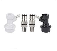UP100 Home Brew Beer Kegs Ball Lock Cornelius Style Black + White Repair Disconnects with 1/4" BSP Bulkhead Assembly Kit Replacement Homebrew Beer Dispenser Parts Tool