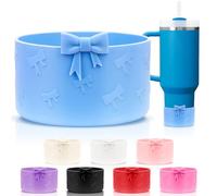 UPABLUNSO Bow Silicone Stanley Boot, Compatible with Stanley Cup 20/30/40Oz, Bottom Boot for Hydroflask Boot 12-24Oz, Silicone Boot for Stanley Cup Accessories (Blue)