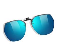 UpaClaire Clip-on Flip up Sunglasses Polarized UV 400 glasses over prescription for men and women,blue