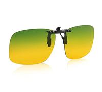 UpaClaire Night Driving Glasses Clip-On, High Beam Headlights Reduced, Polarized Lens, Glare-Free, High Definition Vision, Men or Women. (Flip-up)