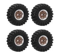 UPALDHOU 1.0 Wheel 1/24 RC Crawler Car Beadlock Wheel Rim Aluminum Alloy 6 Hole Design with Tires for Enhanced Stability Easy Installation Superior Performance (Antique Bronze)