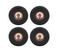 UPALDHOU 1.9in RC Car Tires, Durable Rubber and Plastic for SCX10, 4PCS Strong Gravel Pattern Wheels for 1/10 Flexible Driving Experience (Copper)