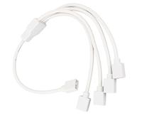 UPALDHOU 1 to 4 Female to Female Argb Splitter Cable Integration for the CPU Cooler of Computer Chassis, 4 X 3 Pins Connector (White)