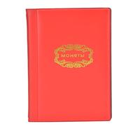 UPALDHOU 120 Pockets 10 Pages Coin Album Collection Book Mini Size Money Collecting Holder Portable Design for Coin Collectors Red Blue Capacity for Travelers (Red)