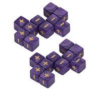 UPALDHOU 16mm Math Dice Set 20Pcs Educational Teaching Dice with Engraved Plus Minus Signs for Classroom Learning Home Teaching Family Games (Violet)