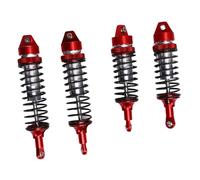 UPALDHOU 2 Pairs RC Car Front Rear Shocks, Aluminum Alloy Shock Absorbers, Comprehensive Upgrade Kit, High Strength & Lightweight, Fit for Slash 4x4 1/10 Scale RC Crawler (Red Silver)