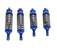 UPALDHOU 2 Pairs RC Car Front Rear Shocks, Aluminum Alloy Shock Absorbers, Comprehensive Upgrade Kit, High Strength & Lightweight, Fit for Slash 4x4 1/10 Scale RC Crawler (Blue Silver)
