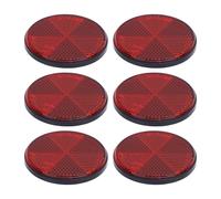 UPALDHOU 6pcs Round Reflectors, Self Adhesive Safety Reflectors with Premium Reflective Material, for Mailboxes Driveway Tunnels Post Cars Trailer (Red)