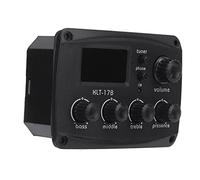 UPALDHOU Acoustic Preamp Equalizer with LCD, Bass Middle Treble Control | Soundhole Pickup for Live Performance Compact ABS Construction Knob-Operated Panel 9V Battery Indicator