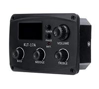 UPALDHOU Acoustic Preamp Equalizer with LCD, Bass Middle Treble Control | Soundhole Pickup for Live Performance Compact ABS Construction Knob-Operated Panel 9V Battery Indicator