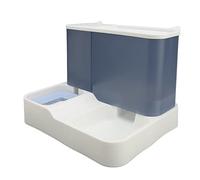 UPALDHOU Automatic Cat Feeder 2 in 1 Wet and Dry Separation Prevents Food Jams Gravity Nozzle Simple Design for Cat Lovers Material: PP Blue