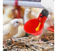 UPALDHOU Automatic Poultry Bird Drinking Dispenser Durable Water Drinker Tool for ChickensBirds [10Pcs, Plastic] (6-point three-way red bowl)