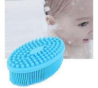 UPALDHOU Baby Bath Brush, Silicone Massage Brush for Dry Skin, Strengthening Physique and Developing Intelligence, Promotes Educational Integration, Enhances Concentration with (Blue)