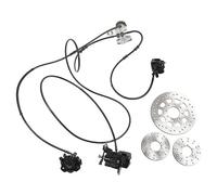 UPALDHOU Brake Master Cylinder Kit Hydraulic 3 Brake Discs | Steel Rotors, Drilled Slotted Cooling, DOT3 Fluid, Go Kart ATV, Hammerhead Trailmaster, Caliper Pad Set