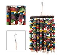 UPALDHOU Chewing Toy Colorful Hanging Toy for Birds and Parrots to Develop Intelligence for Bird Lovers Wooden 23.62 X 11.81 Inch