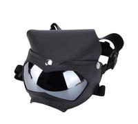 UPALDHOU Dog Ski Goggles, Hat with Goggles, Adjustable Dog Sunglasses, for Car Rides, Hiking, Suitable for Daily Wear, Outdoor Activities (Black Frame Silver Lens)