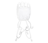 UPALDHOU Dollhouse Flower Stand, 1:12 Scale Miniature Flower Stand, White Iron Dollhouse Plant for Living Room Decor, Versatile Display Solution, Ideal for Showcasing Tiny Floral