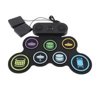 UPALDHOU Electric Pad, Roll Up Silicone Kit with MIDI and Dual Speakers, Portable Rechargeable Electronic Set, 7-Pad Design for Musicians Needing Portable Practice