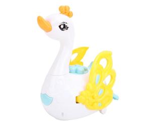 UPALDHOU Electric Swan Toy, LED Glowing Feathers, Egg-Laying & 360° Wheels, Interactive Learning for Toddlers, Battery-Powered, Bedtime Story Enhancer, ABS Material