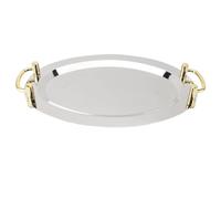 UPALDHOU Elegant Table Drawer to Serve Stainless Steel for Fruits and Desserts, Easy to Use and Ideal for Hotel Cafeteria, 304 Stainless Steel (Round Shape with Gold Handle, 46cm)