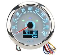 UPALDHOU GPS Speedometer Marine Speed Meter 85mm 0-200KM/H GPS Velocity Gauge with 7 Color Backlit OLED Screen for Car Boat RV Yacht Engineering Machinery (White)