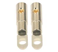 UPALDHOU Heavy Duty Screw Battery Ring Terminal, Brass Gold Plated High Accuracy Welding Free Connector, with High Toughness and Stability, for Secure Wire Locking and Electrical (8GA)