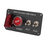 UPALDHOU Ignition Switch Panel, Aluminum Alloy Racing Car Ignition Switch with Carbon Fiber Style, 12V 40A Engine Start Button, Universal Toggle Panel for Racing Car Electrical System
