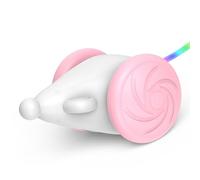 UPALDHOU Interactive Cat Toy, Eco-friendly Material Dual Speed Modes Auto Wake-up Function, Colorful Tail Design, Long Battery Life, Smart Electric Mouse with 220mAh Battery for Cats (Pink)
