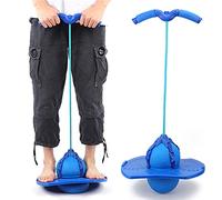 UPALDHOU Kids Pogo Jumper Pogo Stick Bouncer with Non-Slip PVC Ball Board Sponge Handrails for Balancing Play Toy Red or Blue (Blue)