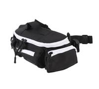 UPALDHOU Large Capacity Waist Bag Spacious Waist Pack Adjustable Belt Sports Bag with Multiple Compartments Back Cushioning Mesh Pad for Travel Hiking Running Outdoor Adventures (Black White)