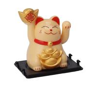 UPALDHOU Lucky Cat Waving Arm,Cute Welcoming Cat Good Luck Decor for Home, Office, Stores (Yellow)