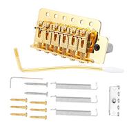 UPALDHOU Manual Control Tremolo System, Copper-Zinc Alloy, Steel, and Acrylic Vibrato Bridge Tailpiece with Roller Single Locking for Enhanced Tuning Stability (Golden)