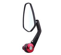 UPALDHOU Motorcycle Rearview Mirror, Adjustable Angle, Premium Glass, Stylish Design, Universal Fit, Easy Installation, Durable Aluminum Alloy Construction, for Most Motorcycles on 7/8' (Red plug)