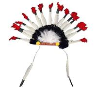 UPALDHOU Native Headdress, Indian Style Feather Headdress for Adults and Kids (Assorted Color