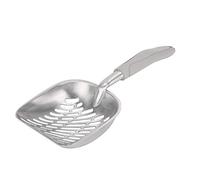 UPALDHOU Pet Scraper, Cat Toilet Shovel, Practical Striped Shovel, Resistant Stainless Steel Cleaning Tool (Gray)