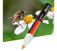 UPALDHOU Queen Bee Marker Pen, 8 Colors Water Based Beekeeping Tool for Marking Queen Bees, Plastic and Wood Design with Vibrant Colors for Easy Identification (White)