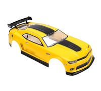UPALDHOU RC Car Body, 1/10 Scale Frame and Rear Wing for 26cm Wheelbase Racing Cars Yellow Black