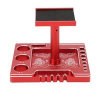 UPALDHOU RC Car Stand, 1/18 1/24 Models, Height Adjustment, 360 Degree Rotation, Aluminum Alloy Construction, With Increased Height, For SCX24, Multifunction Repair Work Station (Red)