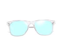 UPALDHOU Smart Sunglasses, Enabled with Noise Cancelling Mic, with UV for Driving and Cycling (Blue Lens with White Frame)