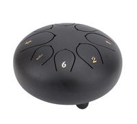 UPALDHOU Steel Tongue Drum, 6 Inch 8 Note Tongue Drum C Pleasant Sound Musical Percussion Instrument for Music Education Meditation (Black)