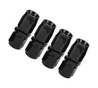 UPALDHOU Straight AN6 Swivel Hose End Fitting Adaptor, 4pcs Black Aluminum AN 6 to 6AN Adapters with Resistant CNC Machining for Water Air Lines, Non Destructive Installation