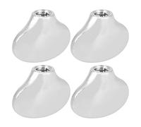 UPALDHOU Tuning Peg Cap, Zinc Alloy Fishtail Replacement Buttons for Ukulele & Bass Guitar Machine Heads, 4-Piece Set with Washers and Screws, Compact Design for Musicians on the Go (Silver)